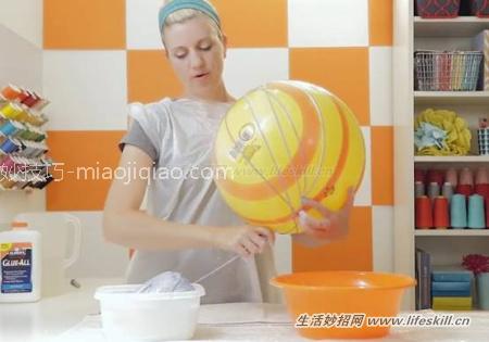 教你DIY这种漂亮的纱线灯罩