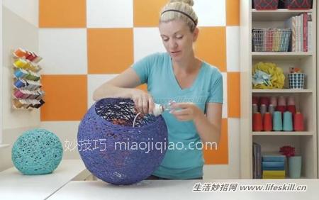 教你DIY这种漂亮的纱线灯罩