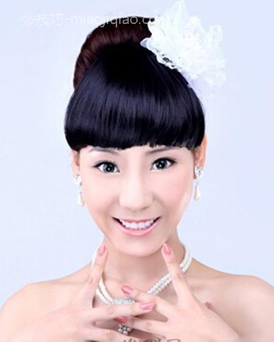 韩式齐刘海新娘发型推荐 打造甜美可爱的新娘