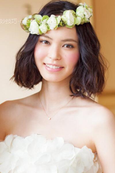 短发新娘发型图片 演绎出随性甜美